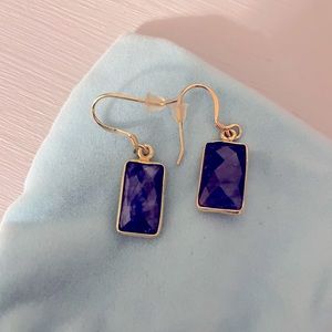 Gold plated natural sapphire earrings